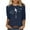 9-Dark Blue, variant on AOOCHASLIY Womens Blouses Short Sleeve Trendy Women's Spring Printed Mid-length sleeves Crew-Neck Casual Tee Tops