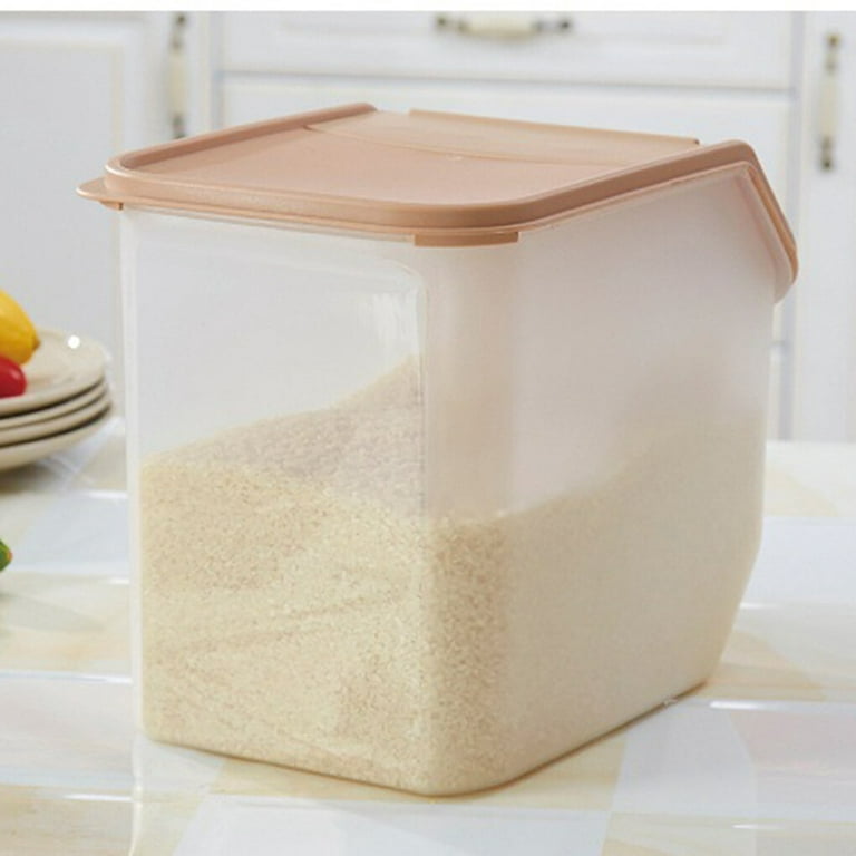 Mouliraty Rice Bucket Storage Large Airtight Rice Container, Food Storage Cereal Container, Pet Dog Food Container with Measuring Cup, Flour Grain