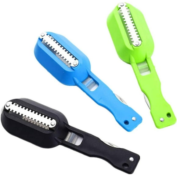 3pcs Clean Fish Scales Fish Scale Scraper Stainless Steel Fish Scale Brush With Cover And Fish Killing Knife For Home Kitchen Restaurant