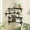 Black, variant on Rustic Wood Floating Corner Shelves, 4-Pack Wall Mounted Display Shelves for Plant Stand, Home Decor, Bathroom, Kitchen, Bedroom, Living Room, Office, Halloween and Christmas