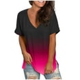 thumbnail image 1 of Camisetas con Cuello en V Mujeres Camiseta Suelta de Manga Corta con Cuello en V, Cómoda Camiseta Diaria, 1 of 4