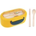 thumbnail image 1 of Bento Lunch Box, Bento Lunch Box for Kids Portable Lunch Container with Chopsticks and Spoons, Suitable for Microwave and Dishwasher, Food Storage,Yellow, 1 of 8