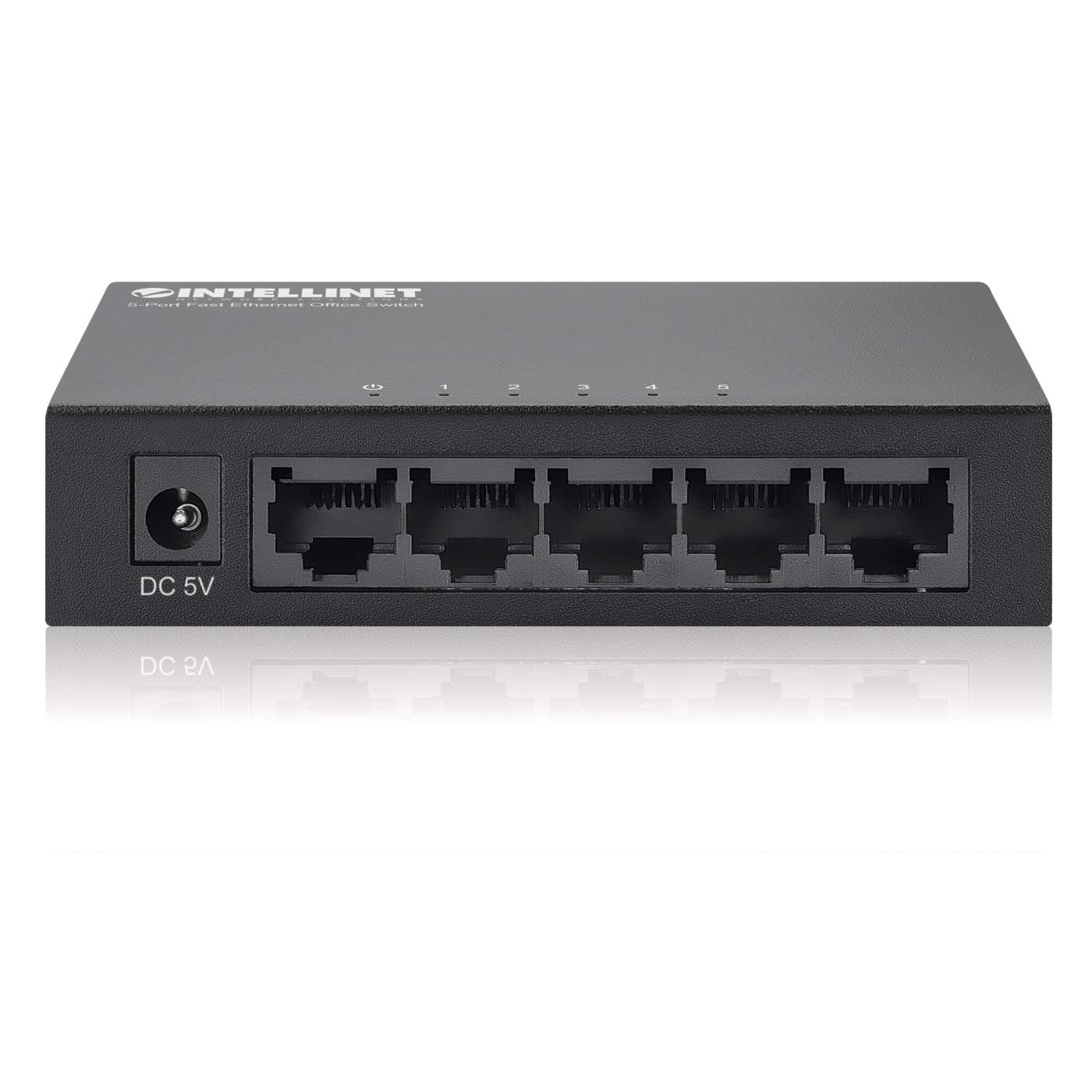 Intellinet 5-Port Fast Ethernet Office Switch, Metal Housing