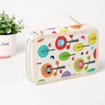 thumbnail image 2 of 52 Holes Canvas Pencil Case Cute Owl Colorful Large Capacity Pencil Bag (Pink), 2 of 8