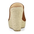 thumbnail image 2 of BLISSFUL STEP Chaussures pour Femmes Talon Compensé Bout Ouvert Espadrilles à Plateforme Mules Brun 8,5, 2 of 7