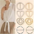 thumbnail image 6 of Topboutique Scarf Clips and Ring, T-Shirt Clip for Women, Fashion Metal Tshirt Pins, Tie Pearl Clips, Ring Wrap Holder, Circle Buckle for Clothes Hat Belt Decor, 4 Pack Golden, 6 of 7