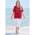 thumbnail image 2 of Catherines Women's Plus Size Petite Stars & Shine Tee, 2 of 6