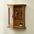 thumbnail image 4 of Wooden Key Holder with 3 Key Hooks Mail Sorter Organizer Wall Mounted Wooden Mail Holder, 4 of 11
