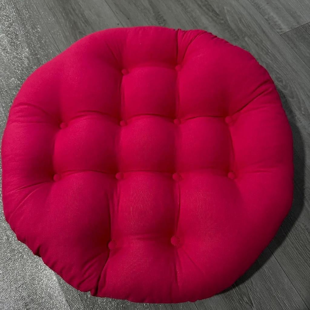 Aymzbd 24Inx24in Seat Cushion Pillow Chair Pads Washable Round Outdoor Seat Cushion for Dark Red