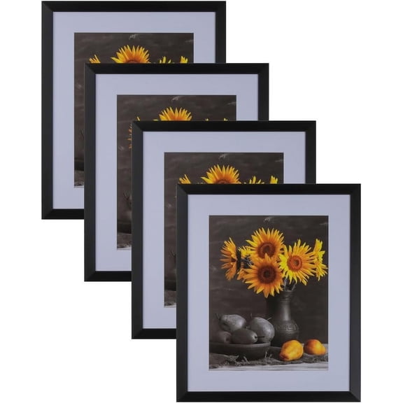 Picture Frames Set of 4. 1-1/8" Polystyrene Modern Black 14x18 Wholesaleartsframes-com 313-VI Series Made in USA