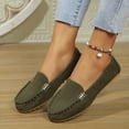 thumbnail image 6 of Women's Suede Moccasin Loafers with Metal Accent, Comfortable Slip-On Casual Shoes, Footwear for Everyday Wear and Office Settings Army Green 43, 6 of 9