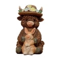 thumbnail image 1 of Tauxra Ornement en Résine Vache des Highlands Festif pour Entrée de Maison Décoration Extérieure Cadeau en Résine, 1 of 7