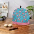 thumbnail image 3 of HELLHERO Teal Pigs Pink Flowers Teapot Protective Durable Keep Warm 1Pcs Waterproof and Dustproof Tea Cozy, 3 of 4