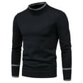 thumbnail image 2 of Mens Cardigan Sweaters Ribbed Wool Color Block Shirts Breathable Outerwear Men's Fashion with Buttons, Black, Size L, 2 of 7