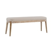 Eleanor Mid-century Upholstered Dining Bench, Entryway Bench with Solid Wood Frame, Beige