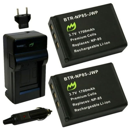 Replacement for Fujifilm FinePix SL305 Battery (2-Pack 1700mAh) and Charger