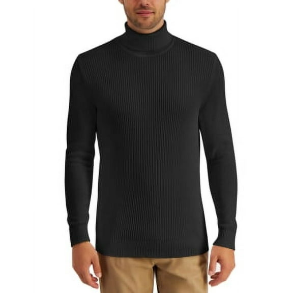 Club Room Mens Cotton Turtleneck Sweater Deep Black 2XL