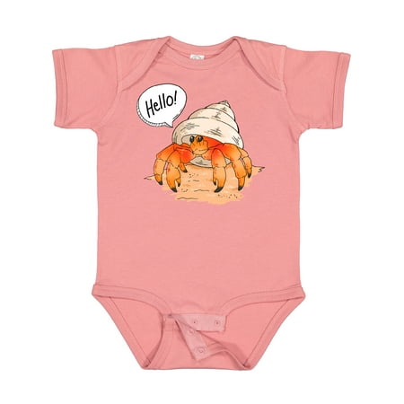 

Inktastic Summer Hello Cute Hermit Crab Gift Baby Boy or Baby Girl Bodysuit