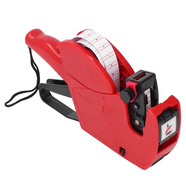 Máquina etiquetadora de precios, dispositivo de etiquetado de precios portátil de 8 dígitos para tiendas, fábricas y almacenes, color rojo