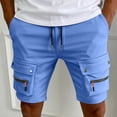 thumbnail image 3 of Cargo Shorts for Men Summer Casual Elastic Waist Straight Leg Knee Length Utility Work Shorts with Pockets, 3 of 6
