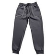 thumbnail image 2 of Men's Tapered Leg Sweatpants Cotton Fleece Fall Winter Sports Athletic Joggers Trousers Solid Color Sweat Pants (L, Dark Gray), 2 of 7