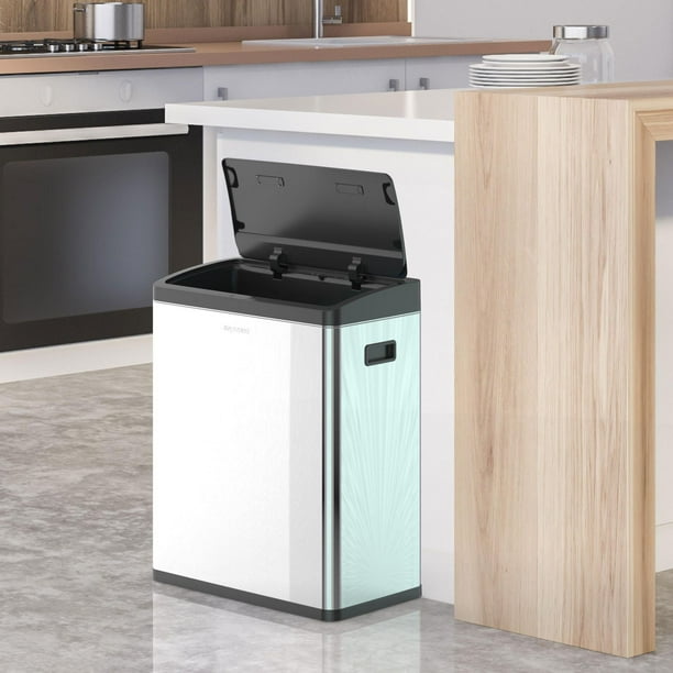 Step N' Sort 60L Motion Sensor Dual Trash & Recycling Bin – 2 x