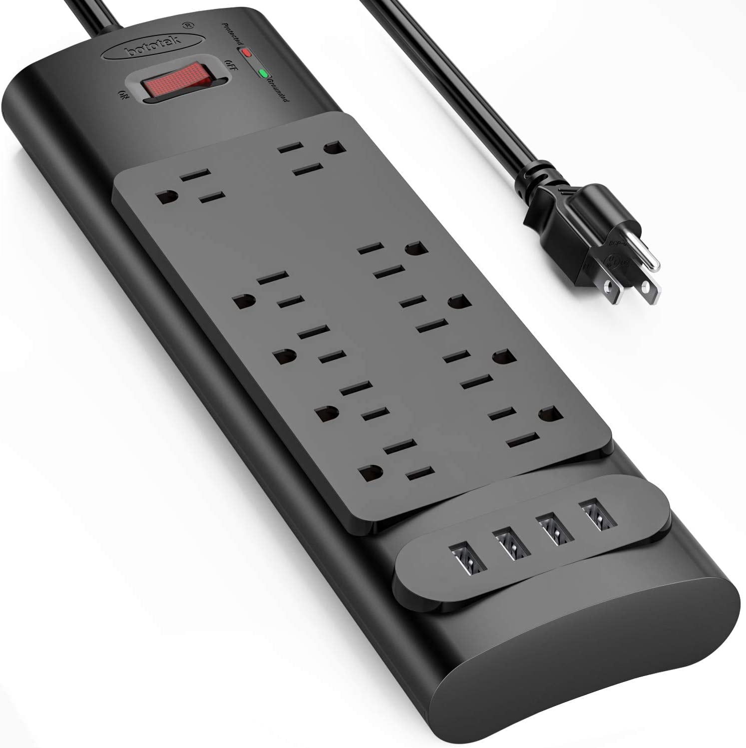 4 Way Outlet Surge Protector Power Board with USB Charging iPhone galaxy Charger 