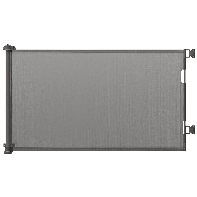 PawHut Barrière pour Animaux Rétractable, Barrière pour Chien en Maille Pliable pour Maison, Gris