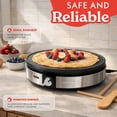 thumbnail image 4 of Gourmia 12” Crepe Maker with Nonstick Plate, Precision Temperature Dial, Cool-Touch Base, Includes Batter Spreader & Spatula, 4 of 10