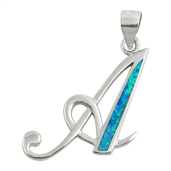 Sterling Silver Script Letter A Pendant Cursive Monogram Initial Name Charm 925 Jewelry Female