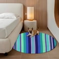 thumbnail image 2 of Mexican Style Round Area Rug 8Ft Washable Large Circle Rugs for Living Room Dorm, Colorful Mexico Stripes Teal Blue Non-Slip Carpet Floor Mats Indoor Outdoor Carpet Runner Aesthetic Home Decor, 2 of 8