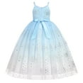 thumbnail image 2 of IDOPIP Flower Girls Spaghetti Strap Tulle Dress Long A Line Wedding Pageant Princess Birthday Party Dresses 3-14Y, 2 of 8