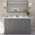 thumbnail image 6 of Wyndham Collection 60" Wood Double Bathroom Vanity in Dark Gray/Chrome, 6 of 7
