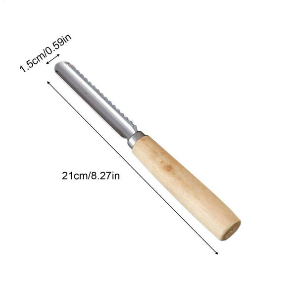Corer Tool Kitchen Stainless Steel Pear Pitter Anti-Slip Manual Kitchen Corer with Wood Handle for Fruit Slicing Cooking Salad