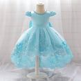 thumbnail image 2 of Girls' Dresses Children Baby Solid Color Mesh Dresses Stylish Party Evening Wedding Pageant Princess Dress Size 6 M-12 M, 2 of 4