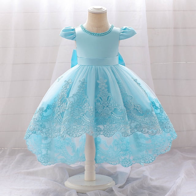 Robes Formelles pour Filles Manches Bouffantes Robe de Bal Robe en Tulle pour Filles 5-6 Ans