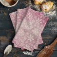thumbnail image 6 of Christmas 1 Pack Kitchen Towel, Water Absorbent Dish Towel, Pink Watercolor Snowflakes Pattern Winter Decorative Hand Towels - Quick Drying Cloth for Cooking Baking, 18x28 Inch, 6 of 8