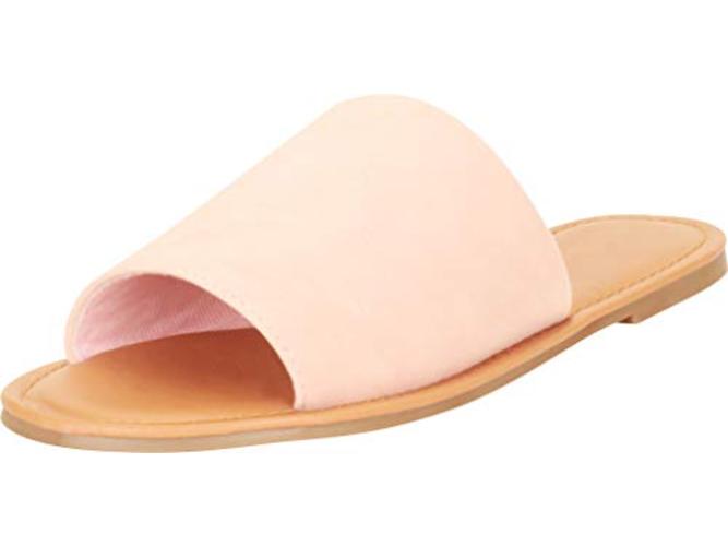 Cambridge Select Womens 3-Strap Buckle Slip-On Flat Platform Slide Sandal