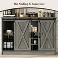 thumbnail image 4 of DreamCurship Farmhouse Coffee Bar Cabinet with Storage, 47" Buffet Cabinet Kitchen Storage Cabinet with Hutch, Coffee Station, Gray, 4 of 7
