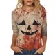 thumbnail image 1 of Camiseta de Halloween de terror para mujer con estampado espeluznante de 'Ayuda', camiseta informal de manga corta para fiesta de Halloween, 1 of 5