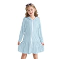 thumbnail image 2 of CPNG Girls Swim Cover Up Kids Long Sleeve Swimsuit Coverup Zip-Up Bathing Beach Pool Swimwear Clothes with Sunglasses(Sky Blue,3-4 Years), 2 of 9