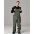 thumbnail image 3 of Hotian Men Insulated Ski Snow Bib Pants Outdoor Snowboarding Overalls Army Green S, 3 of 5
