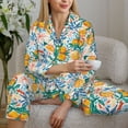 thumbnail image 6 of Honeii Colorful Fruits print Women's Pajama Sets Long Sleeve Button Down Sleepwear Nightwear Soft Pjs Lounge Sets-Large, 6 of 7