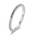 thumbnail image 1 of Bamoer, anillo de dedo de circón Multicolor de Plata de Ley 925 para mujer, moda deslumbrante, Anillos de piedra CZ, regalo de joyería Tan Jianjun unisex, 1 of 2