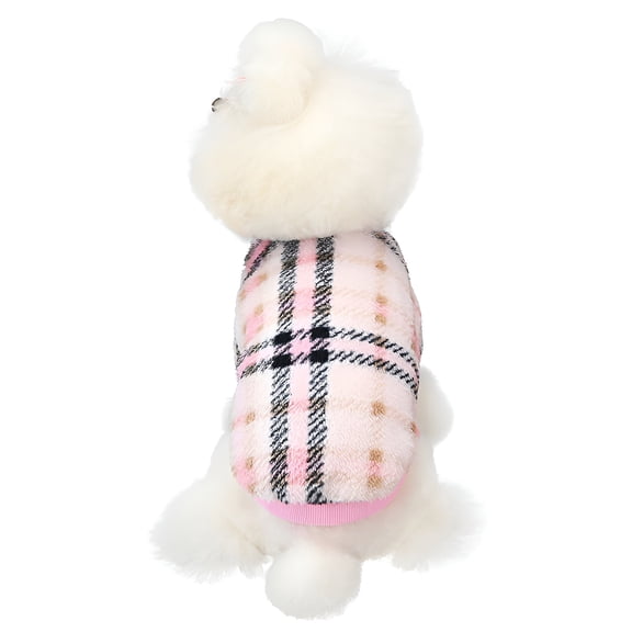 TELOLY 1Pcs Dog Sweater,Polyester Dog Onesie,Puppy Clothes for Small Dogs Girl,Pink,L