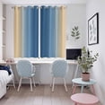 thumbnail image 4 of Navy Blue Yellow Ombre Kitchen Curtains Window Panels, Farmhouse Modern Gradient Art Insulated Window Treatment Curtain, Grommet Curtains for Bedroom/Living Room/Bathroom, 2 Piece 52"Wx63"L, 4 of 8