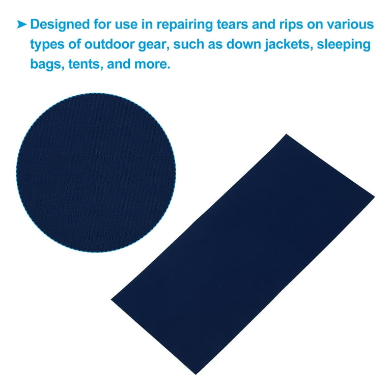 8 Sheets Down Repair Patch Fabric Patches Self-Adhesive Washable Repair Patch Kit For Clothes Bags, 4 X 8 Inches (Blue