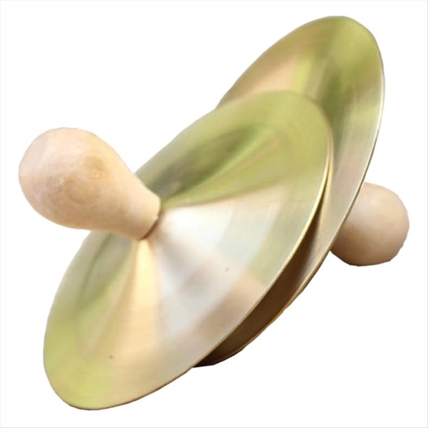 1 Par de Platillos de Latón con Perillas Platillos de Dedo con Perillas de Madera para Instrumento de Percusión de Fiesta de Bailarina