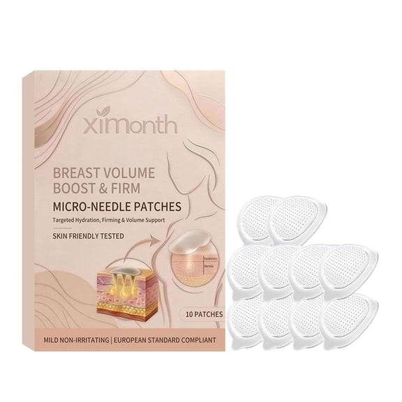 Breast Firming Micro Needle Patches Volume Boost Lift Hydrating 10 Pack Overnight Skincare