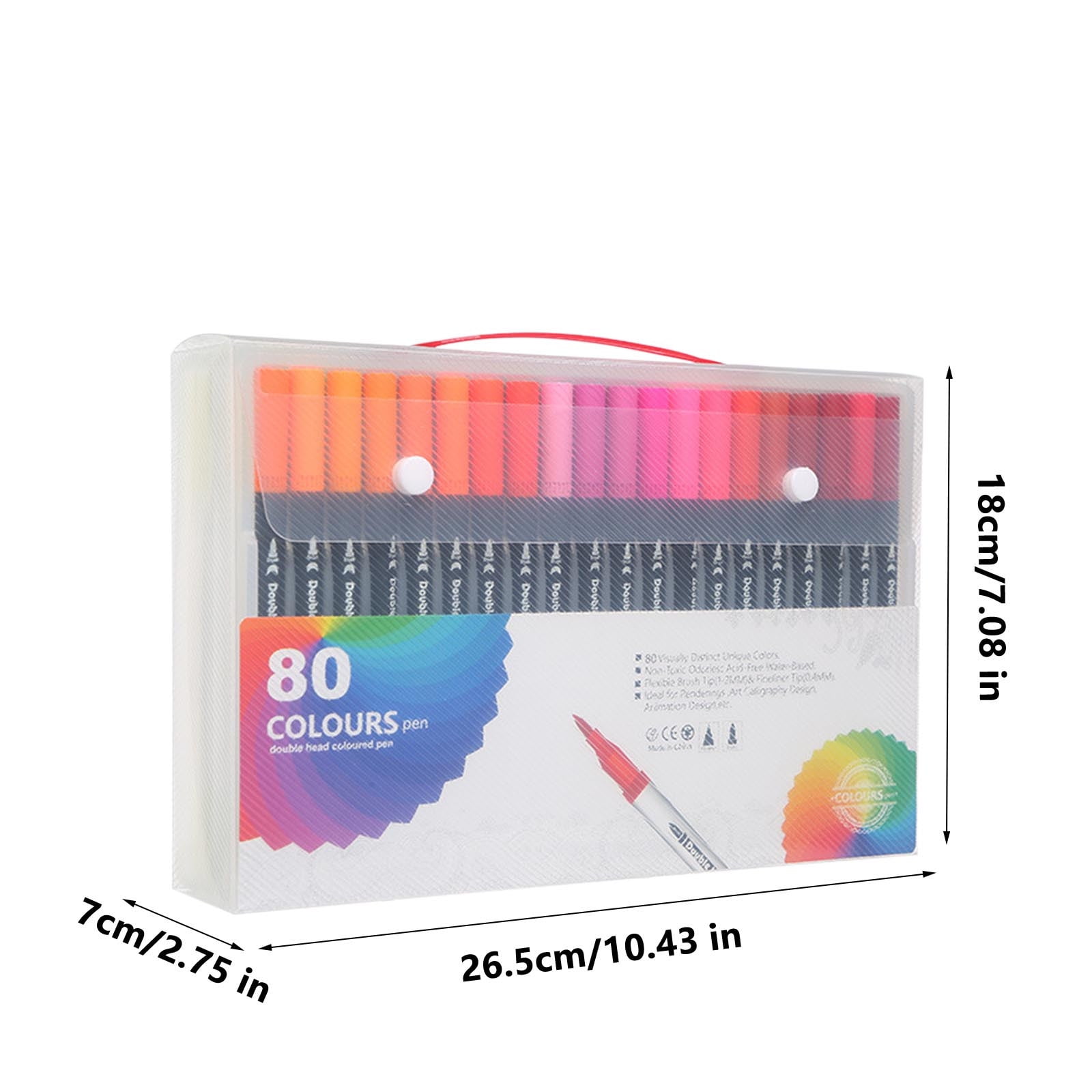 Yhmxh 80 Colors Double Line Outline Art Markers Pens, Dual Tip with Fine Tip and Brush Tip Pens for Stone, Outline Highlighter Markers Self-outline Metallic Markers for DIY Crafts Art Supplies Kit